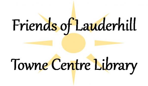 Black text reading Friends of Lauderhill Towne Centre Library in front of a yellow sun