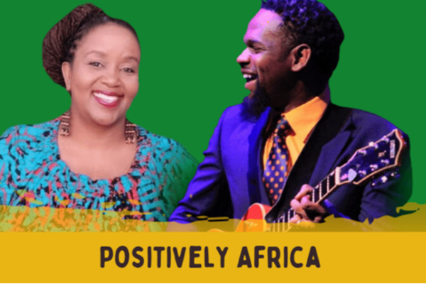 African-American man and woman smiling and the words positively africa 