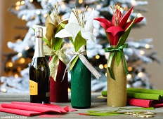 Image for event: Festive Flower Bottle Wraps  